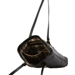 Borsa a spalla da donna 100% vera pelle 5576-Nero I Fratelli