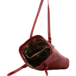 Borsa a spalla da donna 100% vera pelle 5576-Rosso I Fratelli