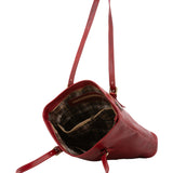 Borsa a spalla da donna 100% vera pelle 5576-Rosso I Fratelli