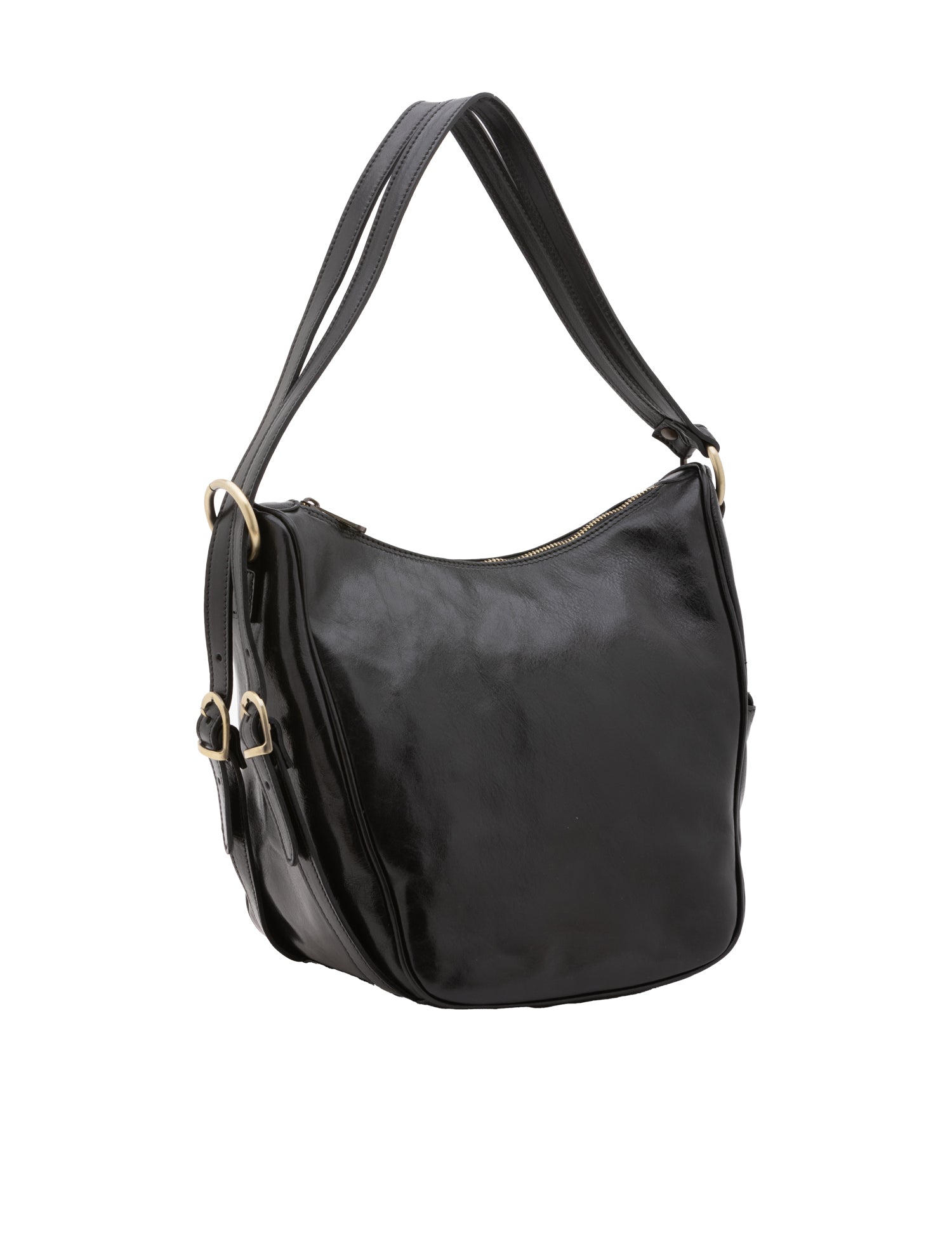 Borsa a spalla da donna Vera pelle 5577-Nero I Fratelli