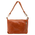 Borsa a spalla da donna 100% pelle 5578-Cognac I Fratelli