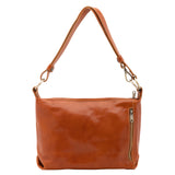 Borsa a spalla da donna 100% pelle 5578-Cognac I Fratelli