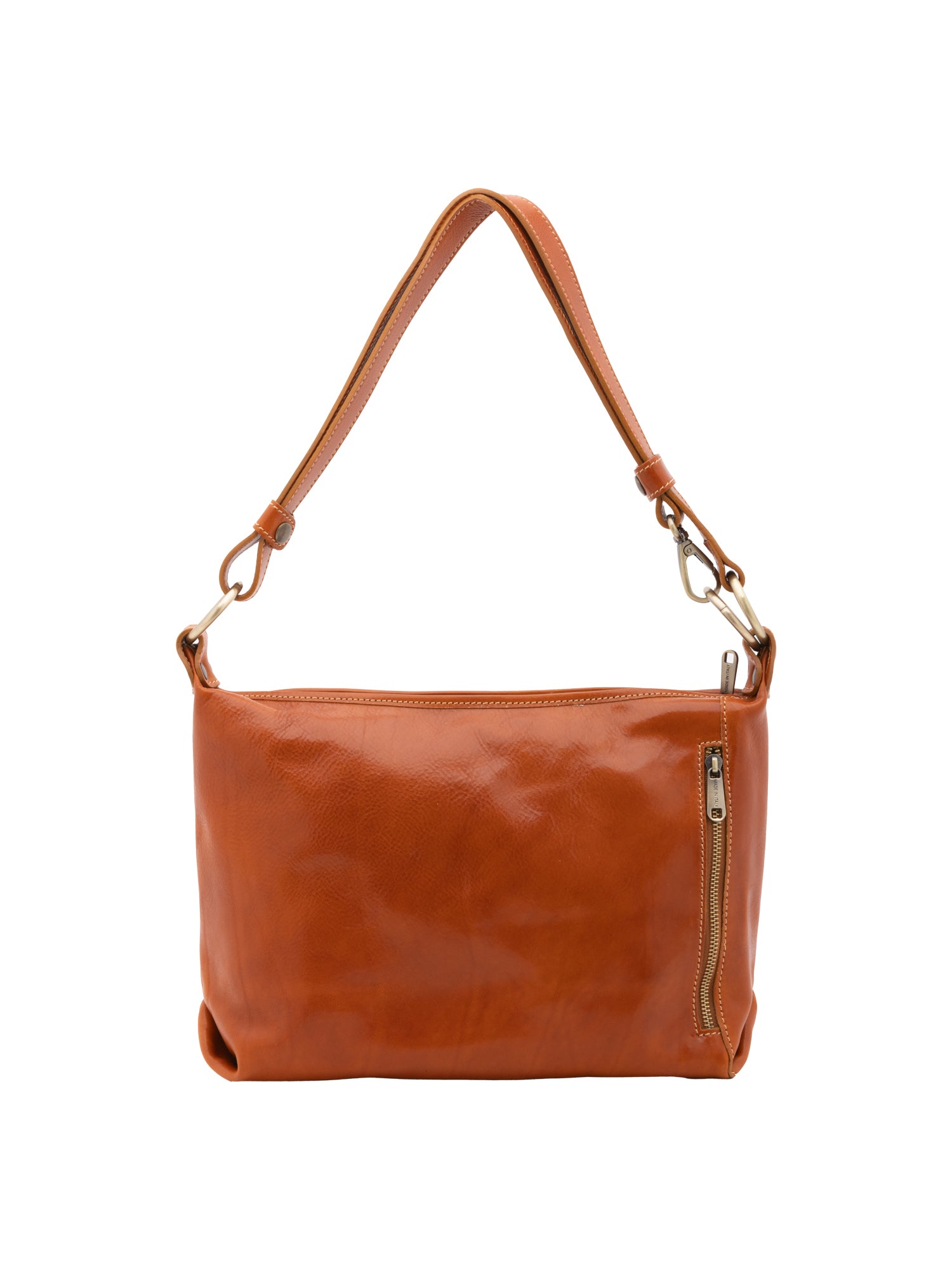 Borsa a spalla da donna 100% pelle 5578-Cognac I Fratelli