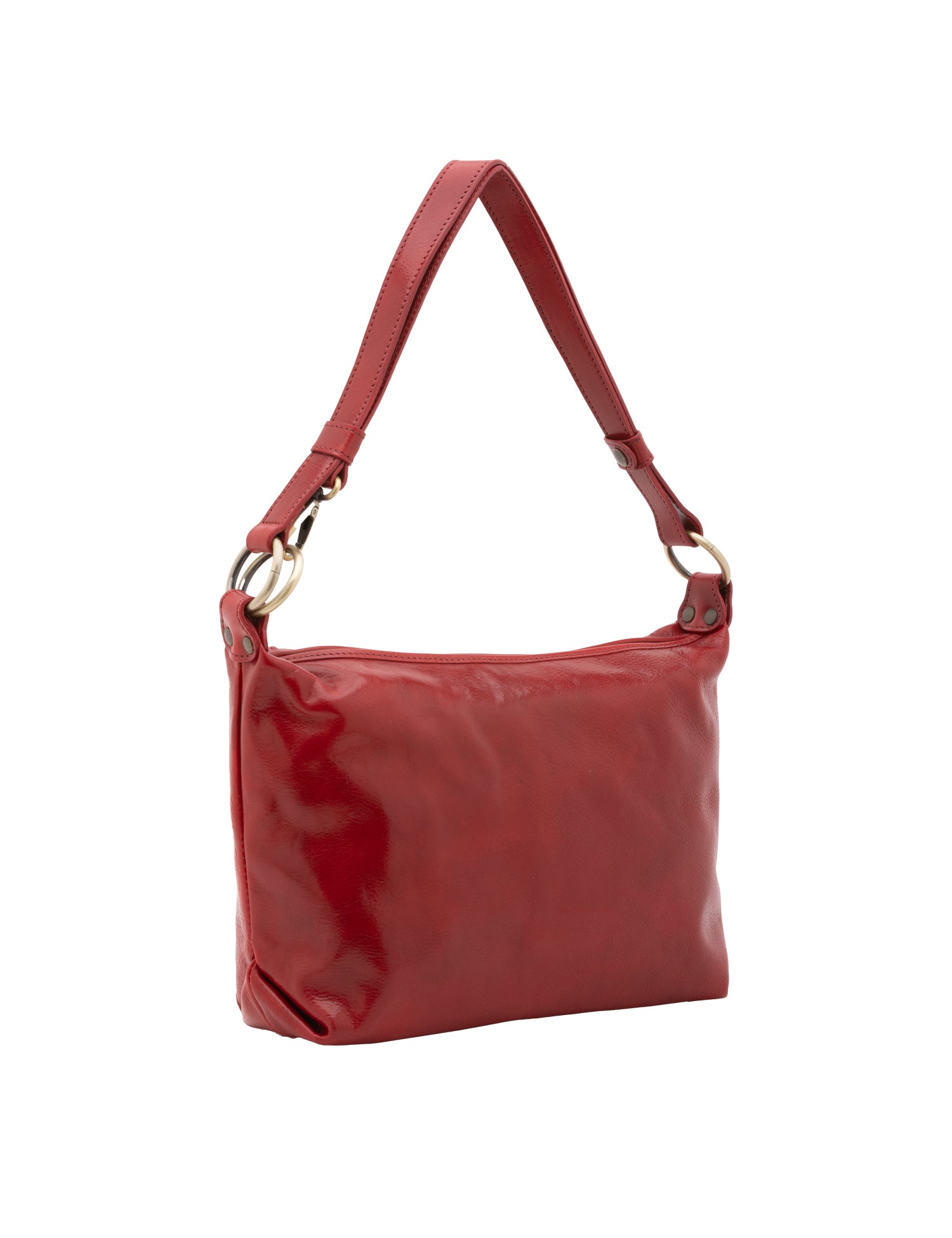 Borsa a spalla da donna 100% pelle 5578-Rosso I Fratelli