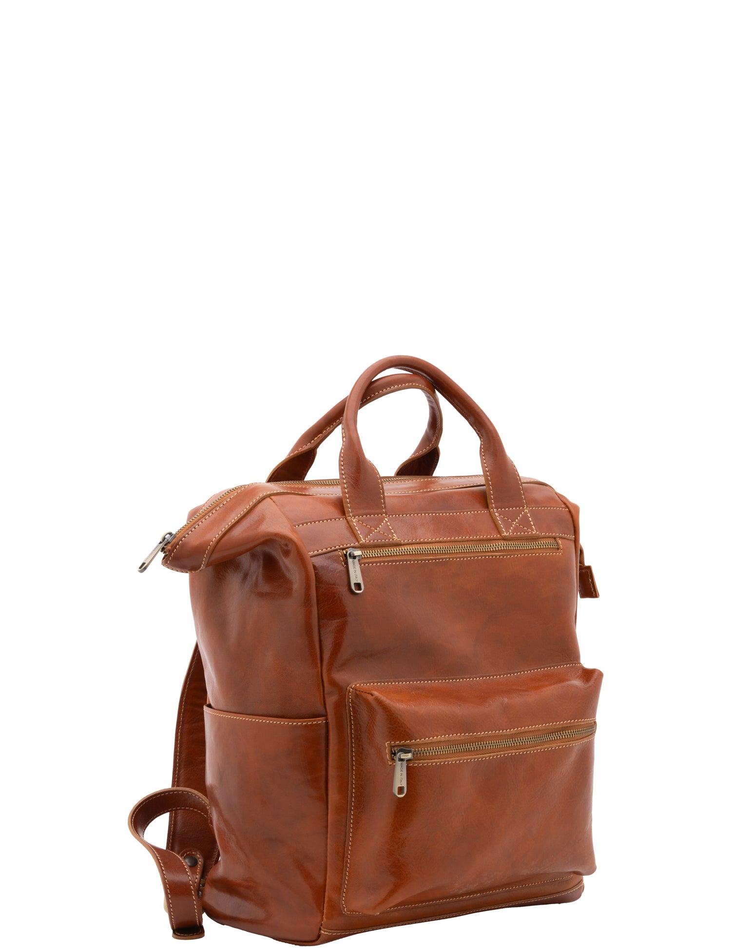 Borsa a tracolla uomo in vera pelle Made in Italy 5581-Cognac I Fratelli