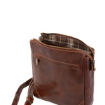 Borsa a tracolla uomo in vera pelle 100% pelle 5582-Marrone I Fratelli