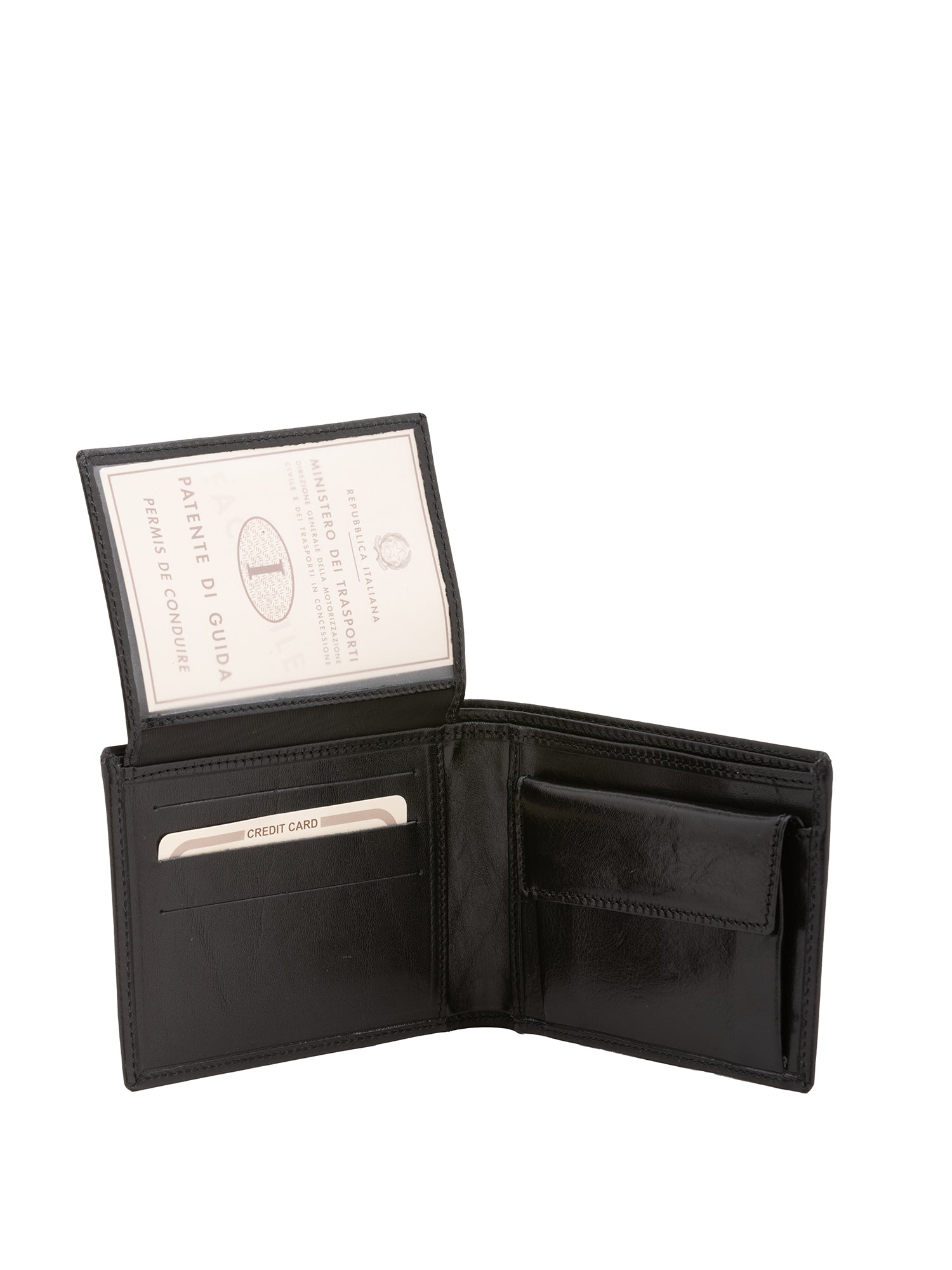 Portafoglio uomo in vera pelle 100% cotone 5586-Nero I Fratelli
