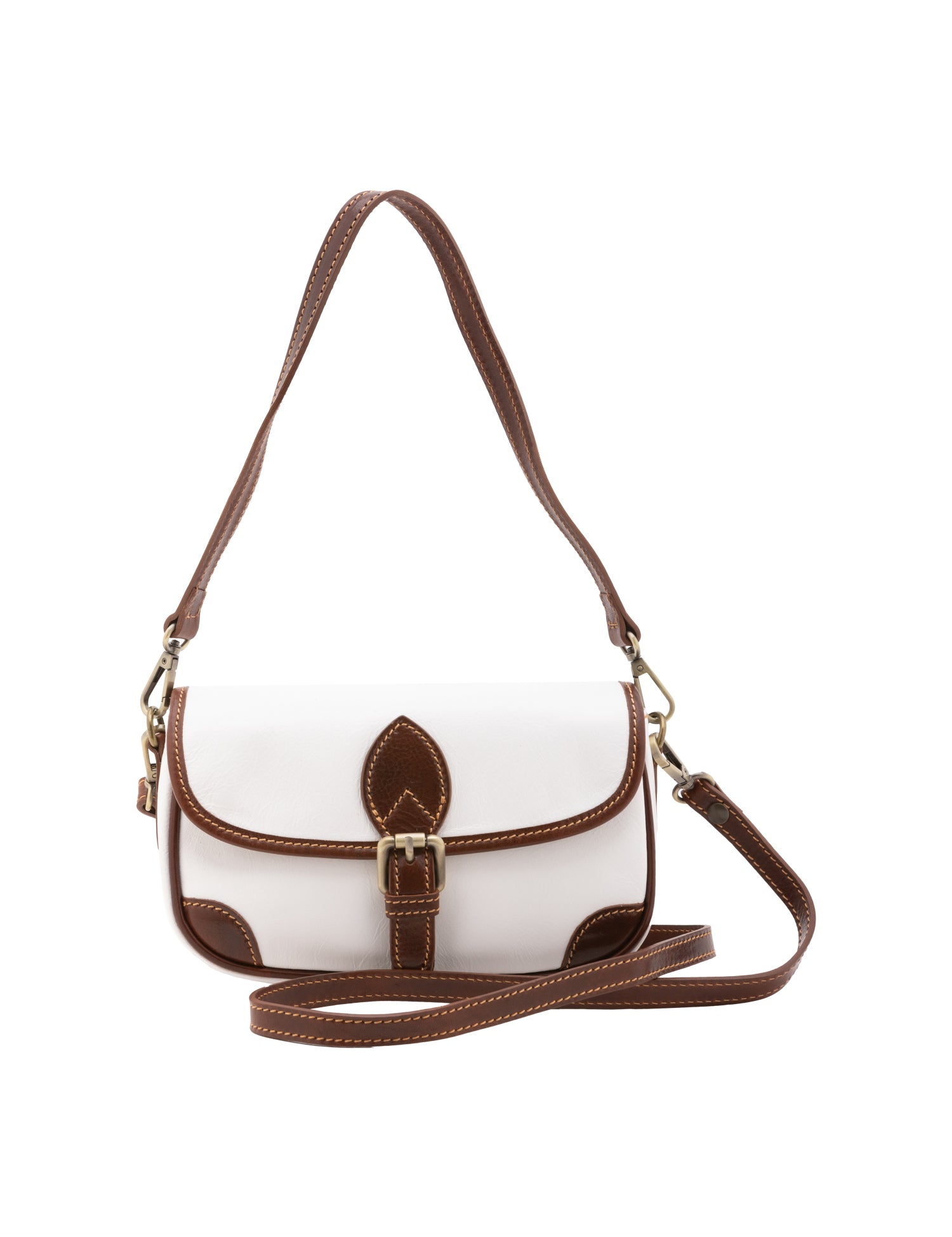 Borsa a tracolla da donna Vera pelle 5587-Bianco I Fratelli