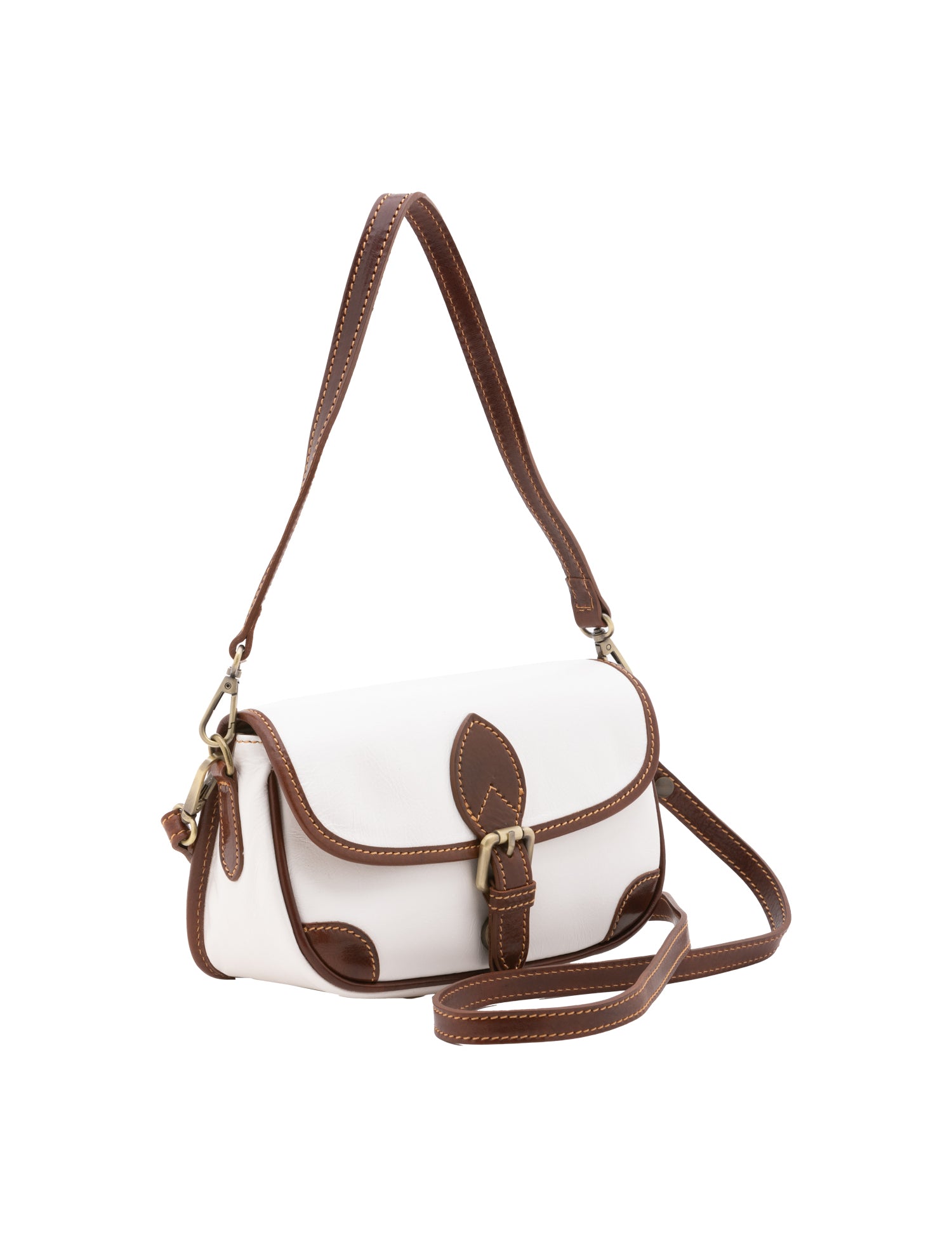 Borsa a tracolla da donna Vera pelle 5587-Bianco I Fratelli