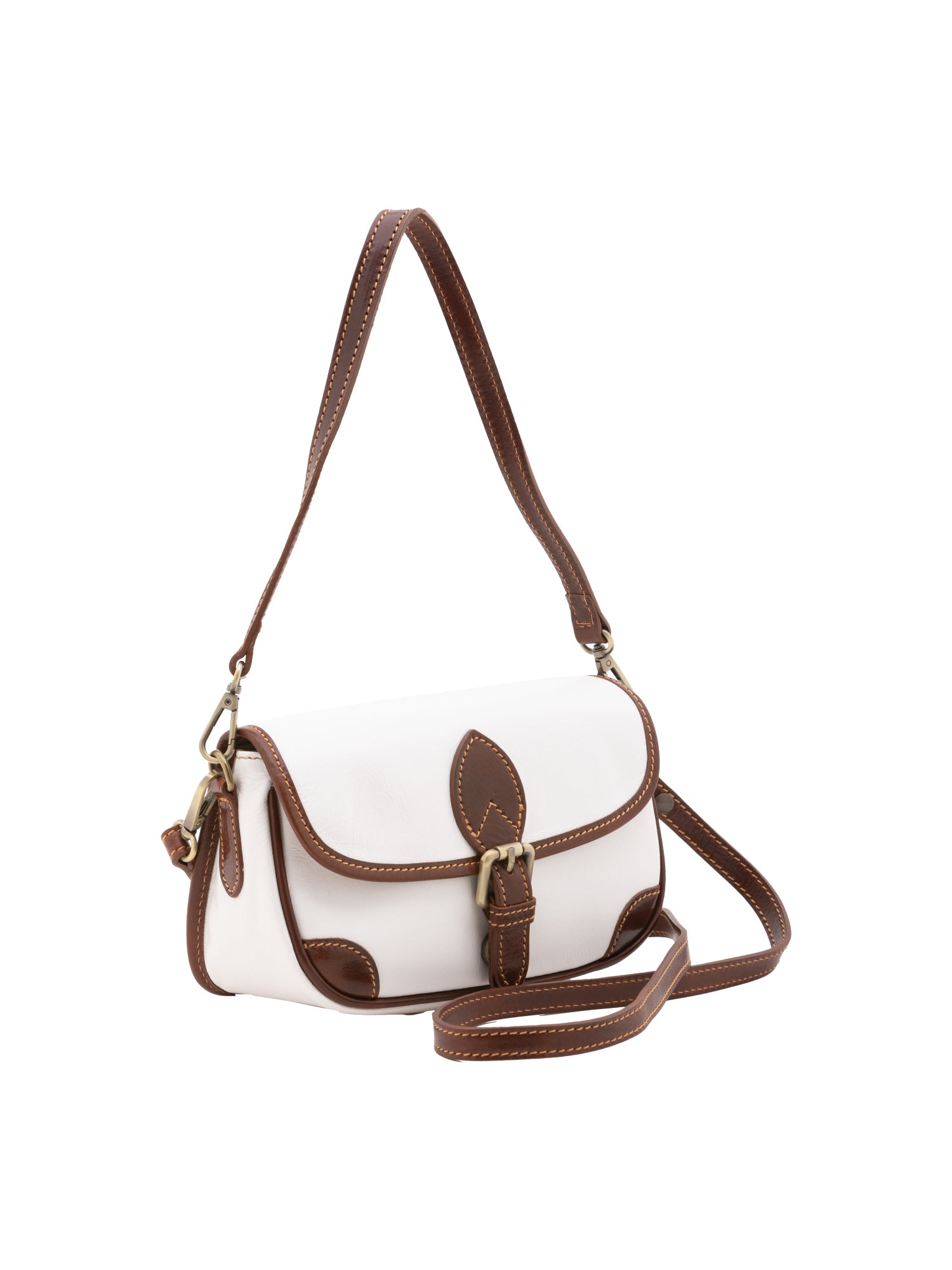 Borsa a tracolla da donna Vera pelle 5587-Bianco I Fratelli