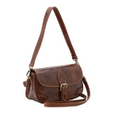 Borsa a tracolla da donna Vera pelle 5587-Marrone I Fratelli
