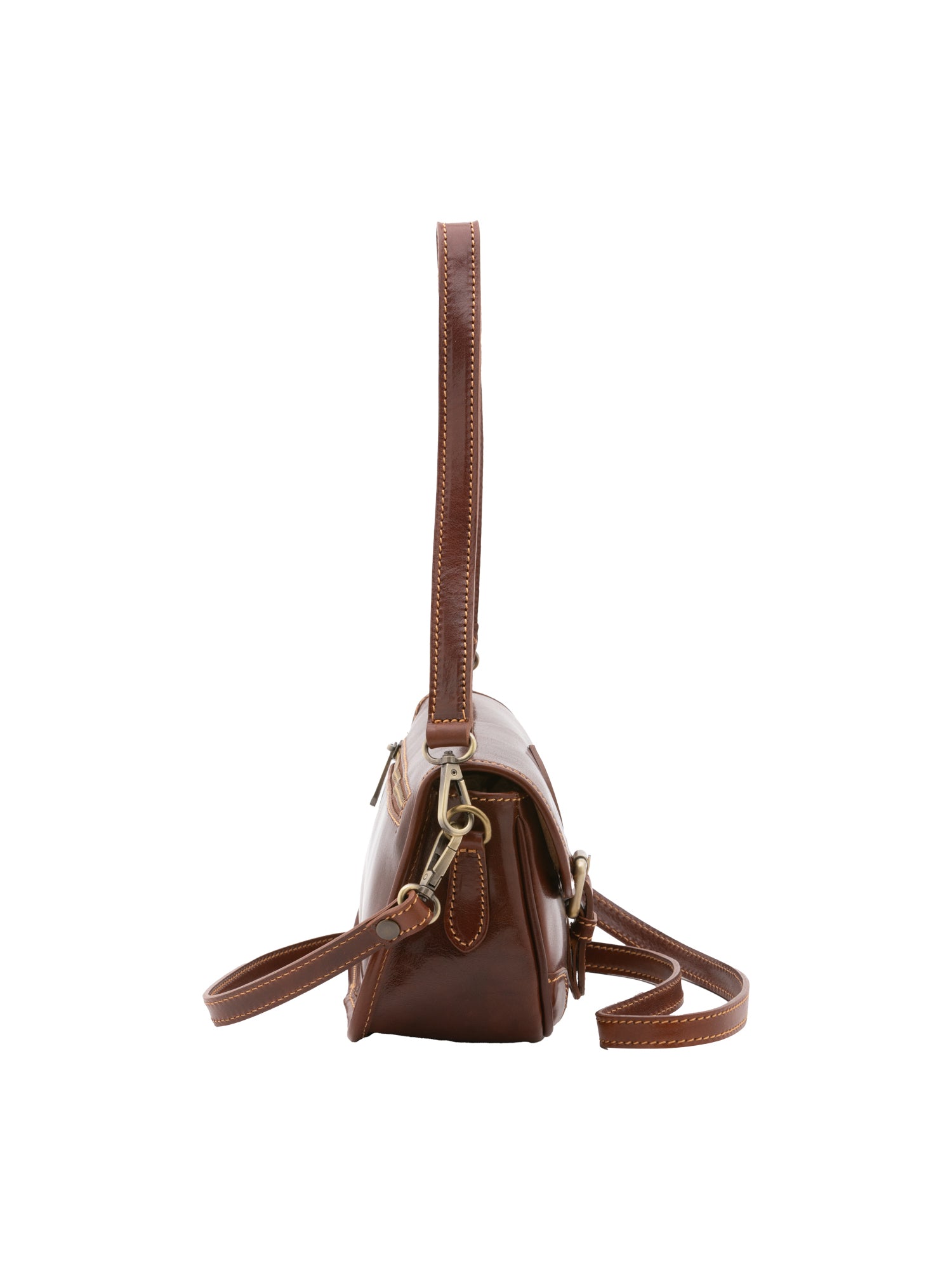 Borsa a tracolla da donna Vera pelle 5587-Marrone I Fratelli