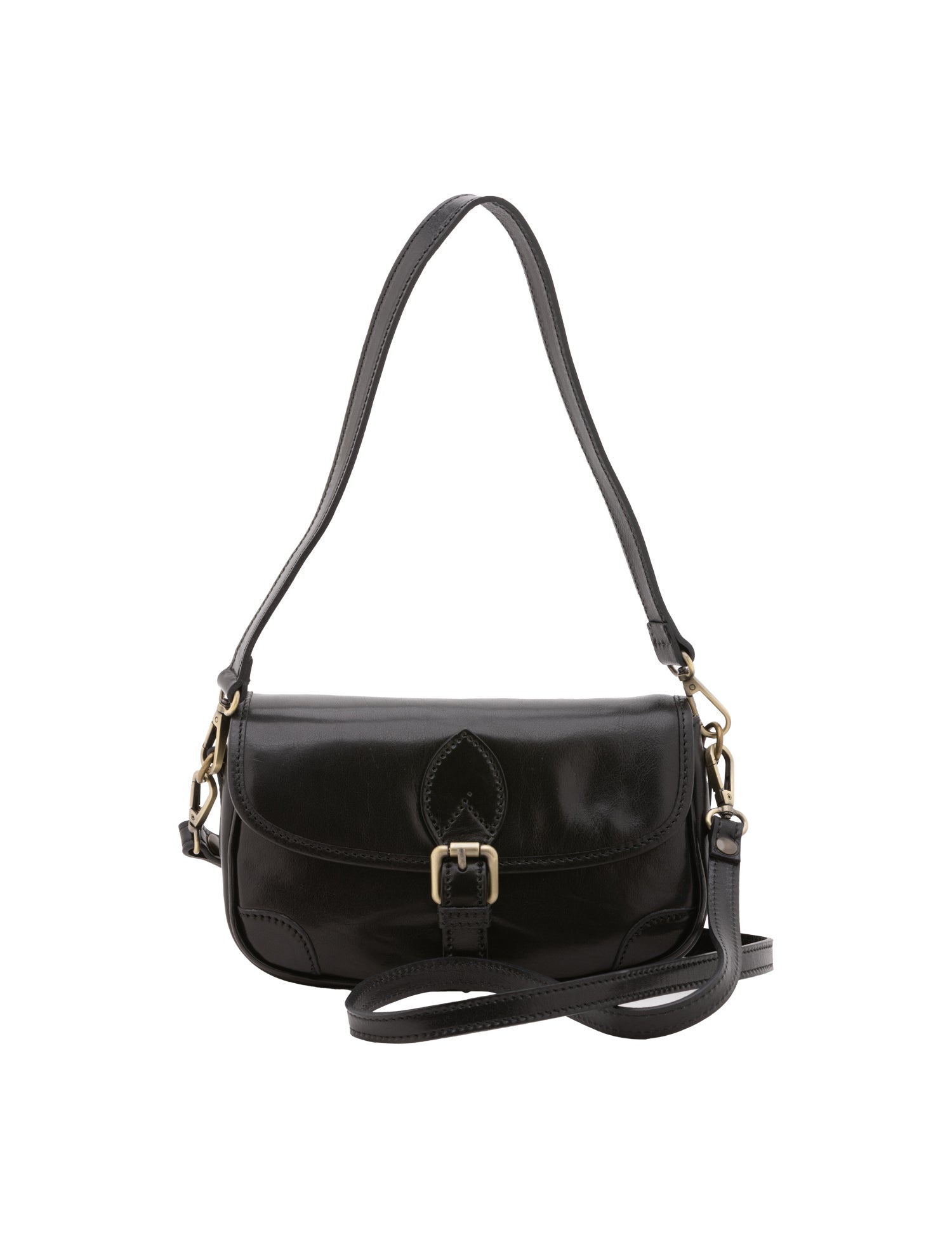 Borsa a tracolla da donna Vera pelle 5587-Nero I Fratelli