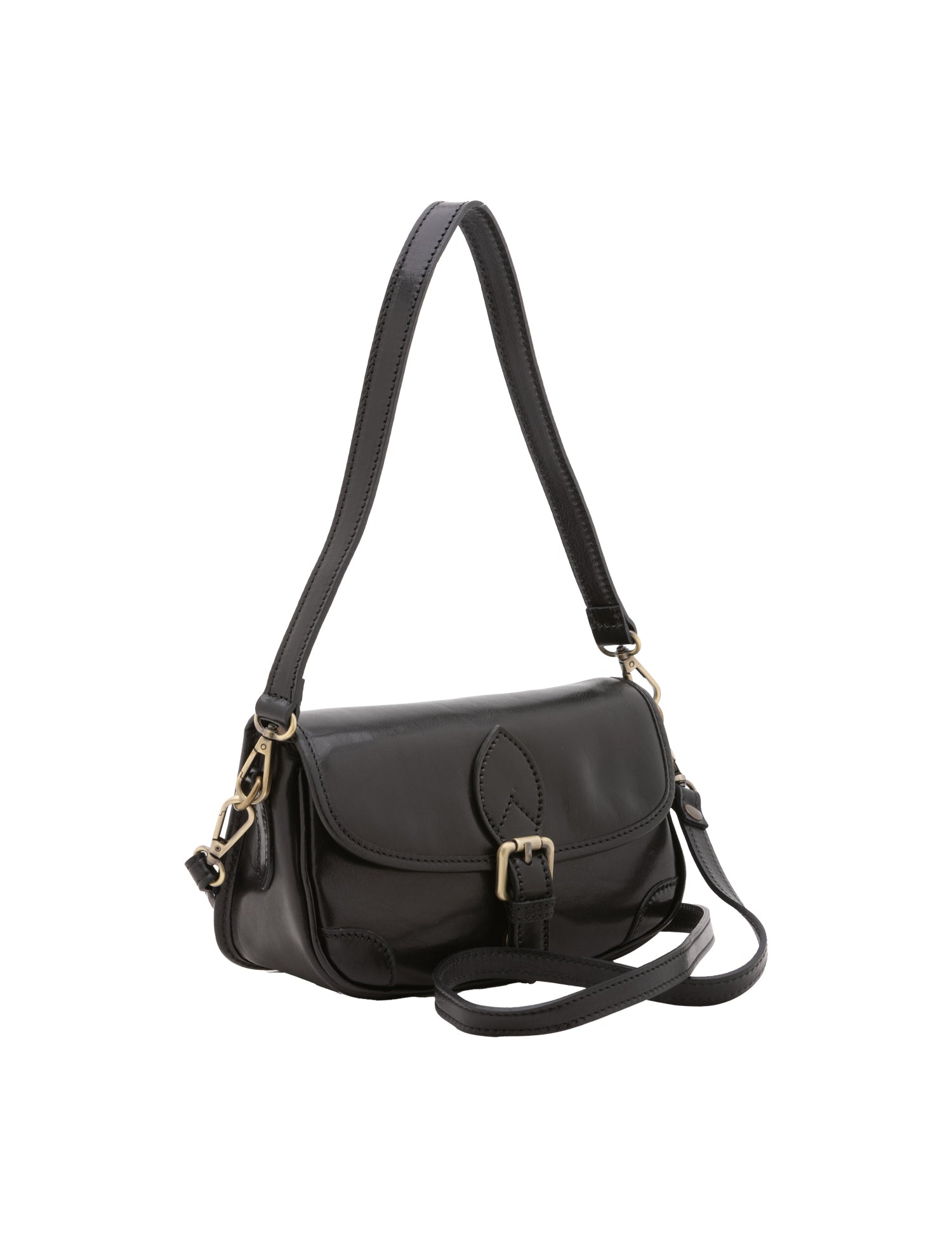 Borsa a tracolla da donna Vera pelle 5587-Nero I Fratelli
