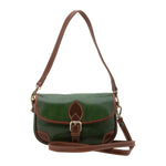 Borsa a tracolla da donna Vera pelle 5587-Verde I Fratelli