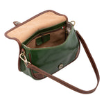 Borsa a tracolla da donna Vera pelle 5587-Verde I Fratelli