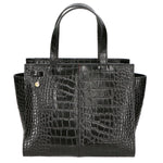 Ariana Borsa a mano da donna Vera pelle stampata cocco 05435-C28 NERO Gave Lux