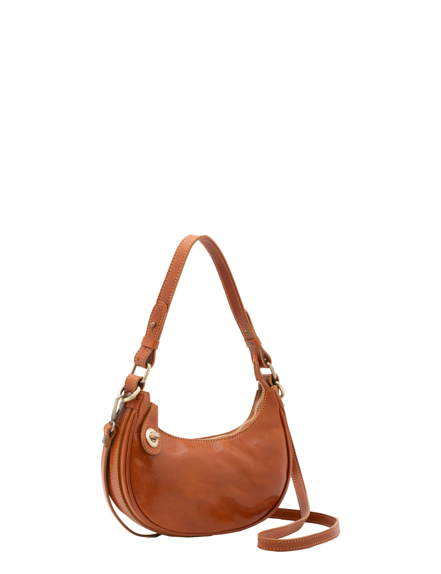 Borsa a spalla da donna Vera pelle 5589-Cognac I Fratelli