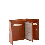 Portafoglio donna in vera pelle Made in Italy 5594-Cognac I Fratelli