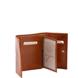 Portafoglio donna in vera pelle Made in Italy 5594-Cognac I Fratelli
