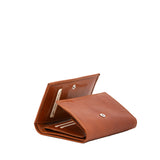 Portafoglio donna in vera pelle Made in Italy 5594-Cognac I Fratelli