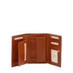 Portafoglio donna in vera pelle Made in Italy 5595-Cognac I Fratelli