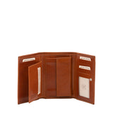 Portafoglio donna in vera pelle Made in Italy 5595-Cognac I Fratelli