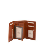 Portafoglio donna in vera pelle Made in Italy 5595-Cognac I Fratelli