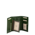 Portafoglio donna in vera pelle Made in Italy 5595-Verde I Fratelli