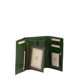Portafoglio donna in vera pelle Made in Italy 5595-Verde I Fratelli