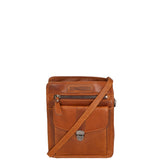 Borsa a tracolla da uomo in vera pelle RFID HILB-3339-CUOIO Hill Burry