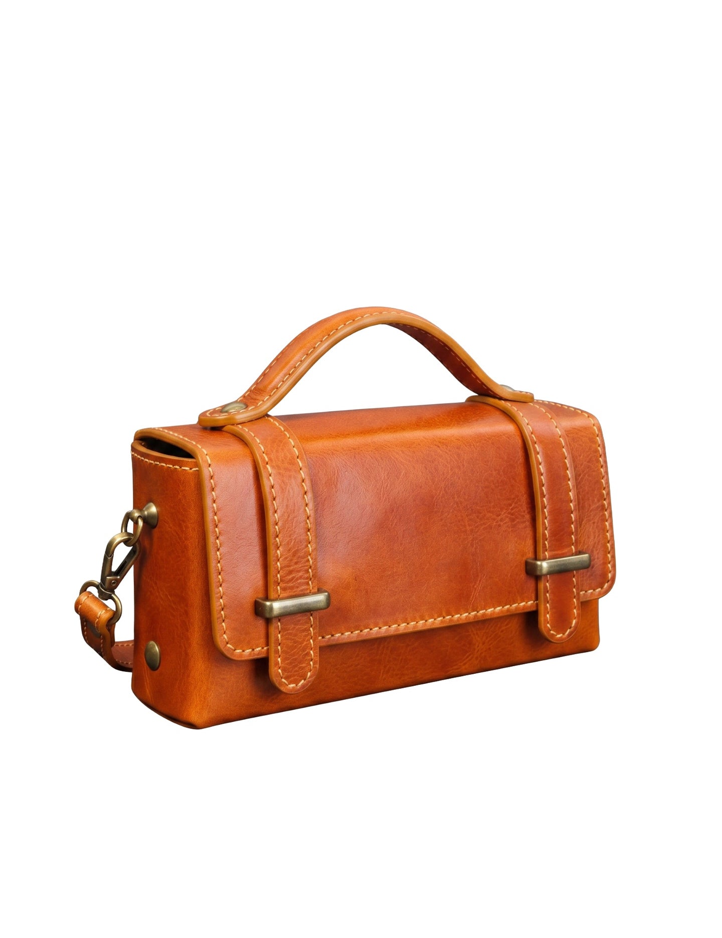 Borsa a Tracolla in Vera Pelle Cammello