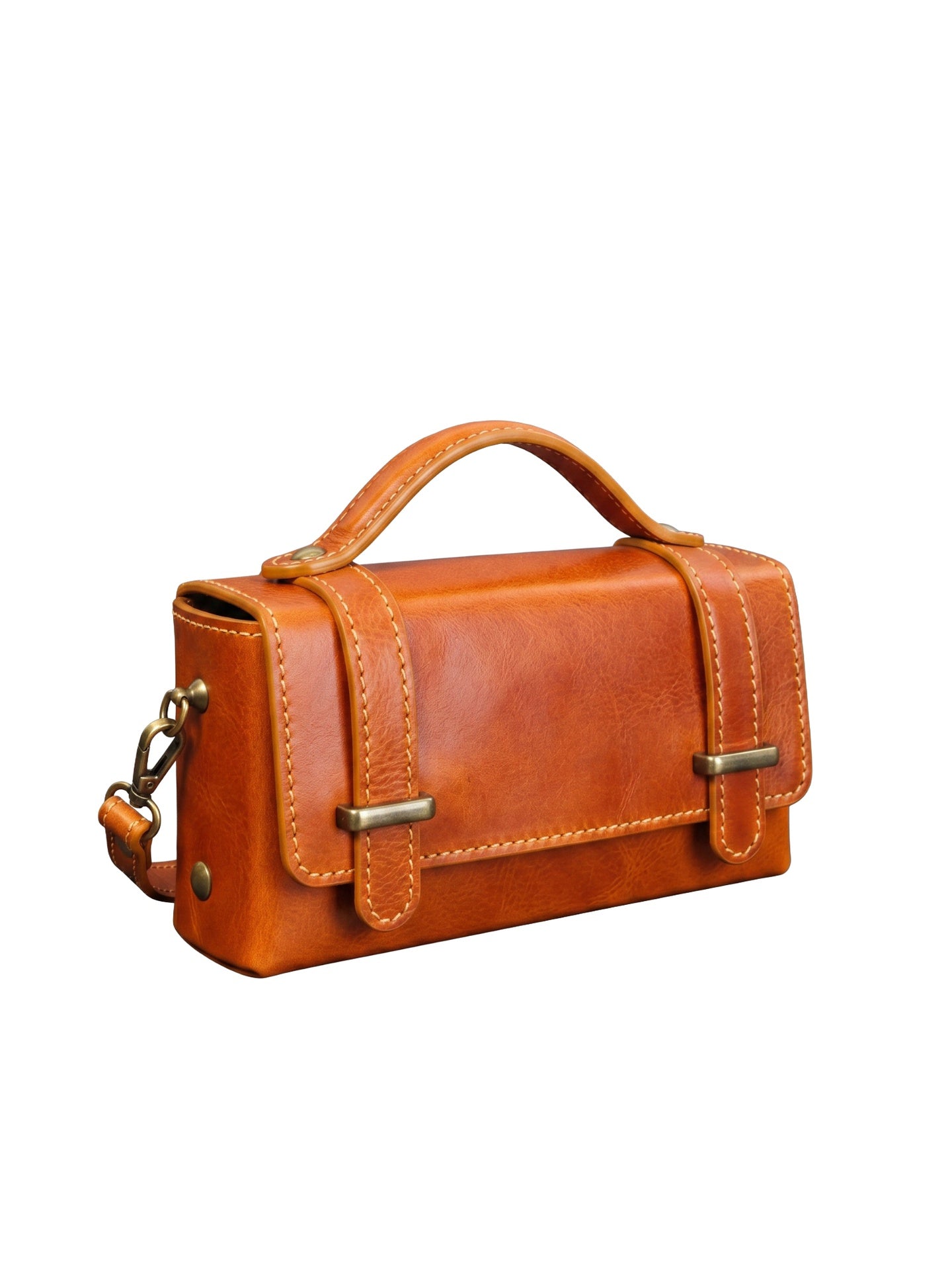 Borsa a Tracolla in Vera Pelle Cammello