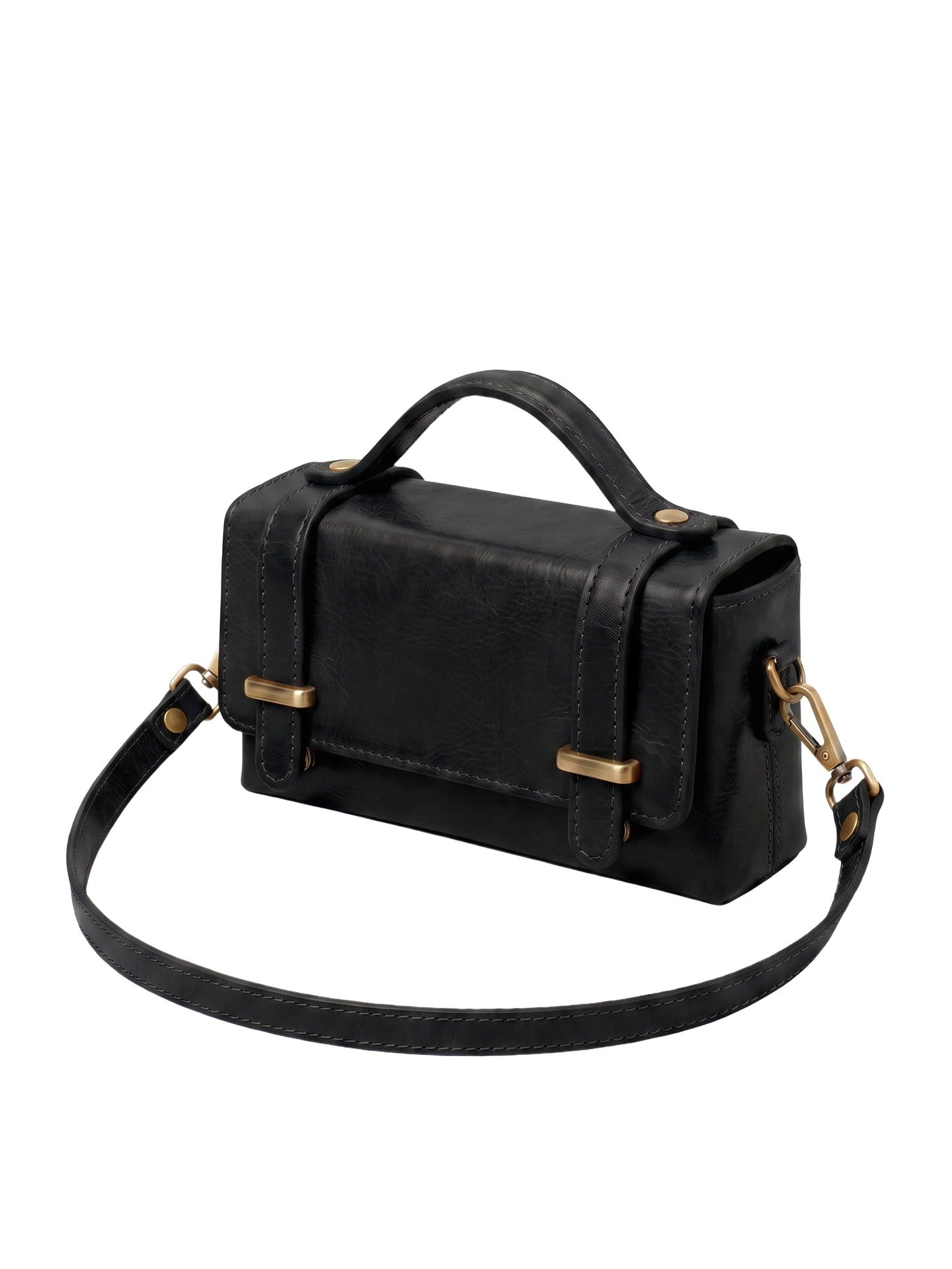 Borsa a Tracolla in Vera Pelle Nero