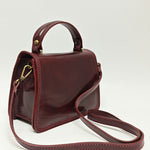 Borsa a Mano in Vera Pelle Bordeaux