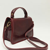 Borsa a Mano in Vera Pelle Bordeaux