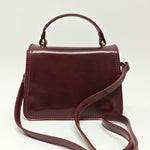 Borsa a Mano in Vera Pelle Bordeaux