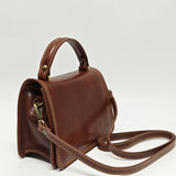 Borsa a Mano in Vera Pelle Marrone
