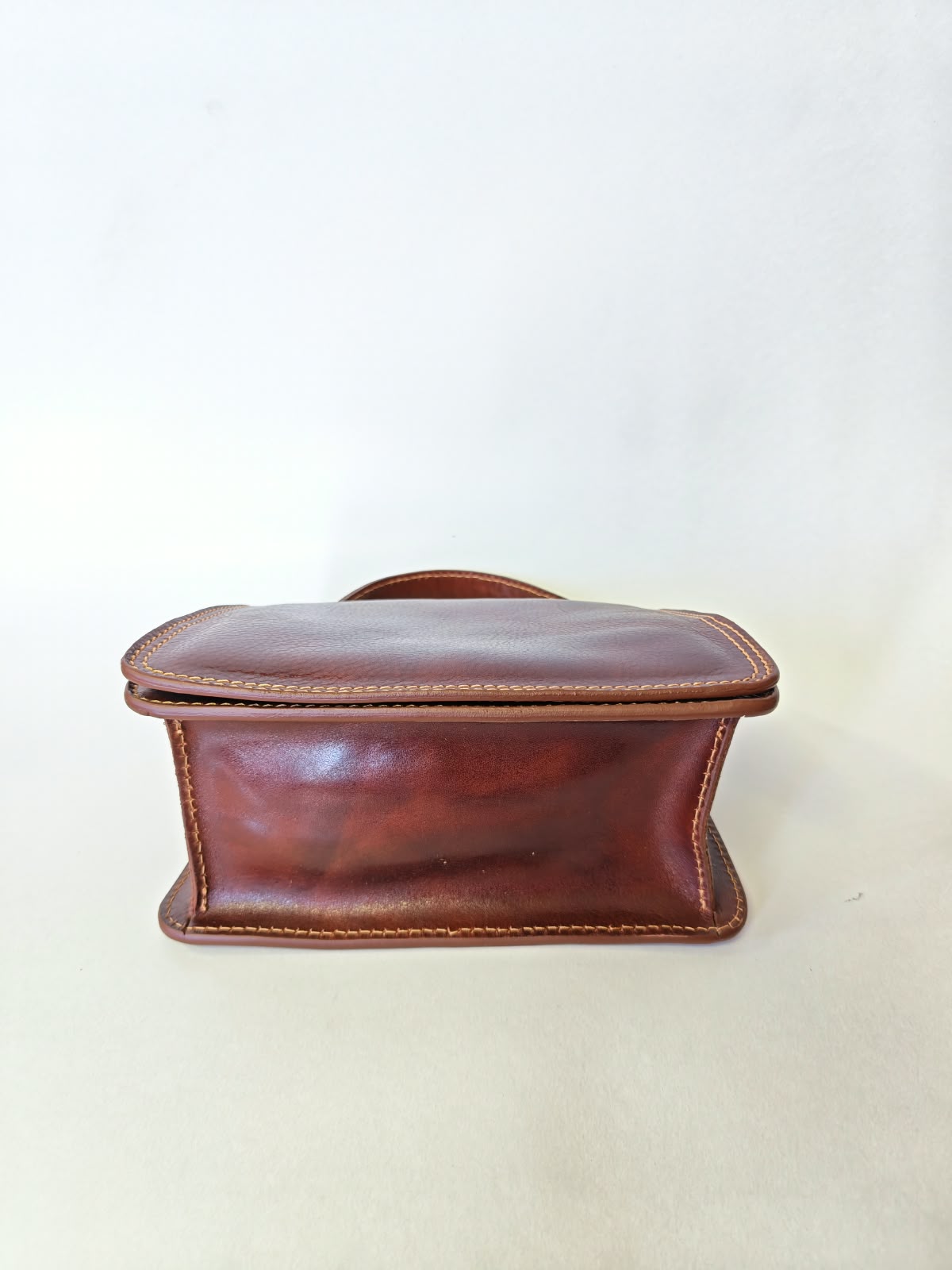 Borsa a Mano in Vera Pelle Marrone
