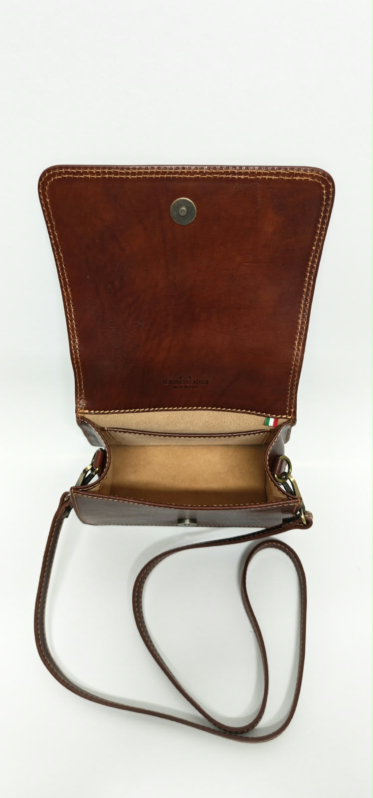 Borsa a Mano in Vera Pelle Marrone