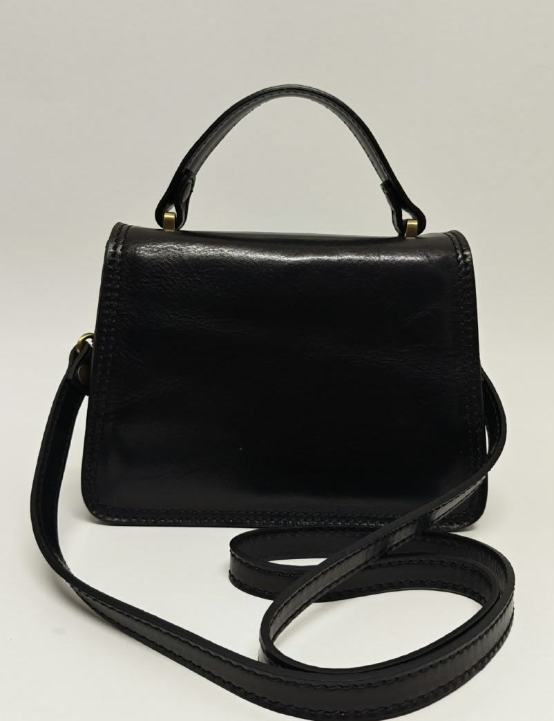 Borsa a Mano in Vera Pelle Nero