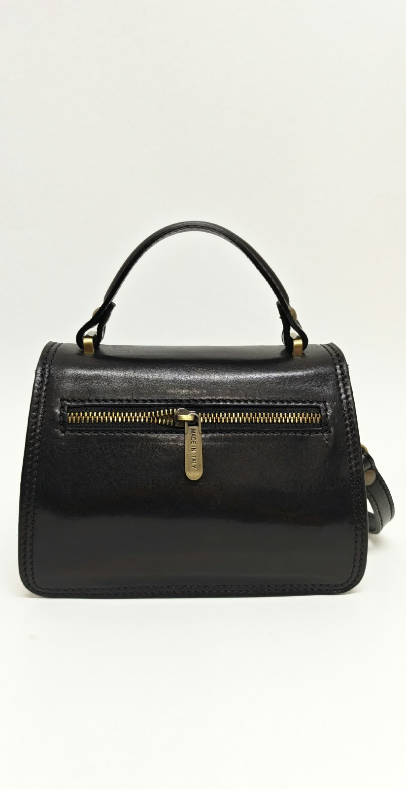 Borsa a Mano in Vera Pelle Nero