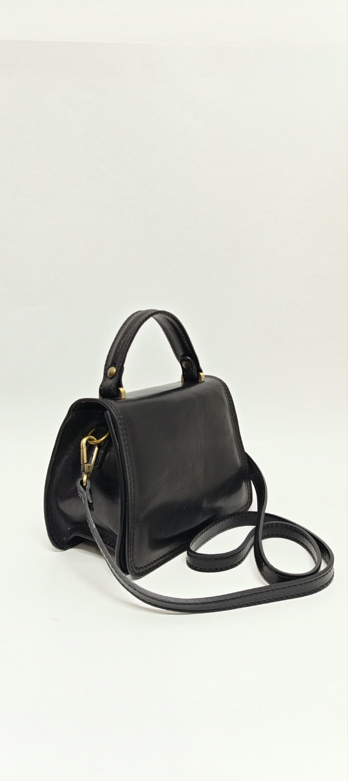 Borsa a Mano in Vera Pelle Nero