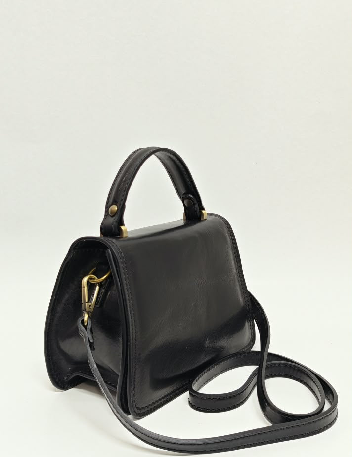 Borsa a Mano in Vera Pelle Nero