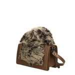 Silvana Pro Borsa a tracolla donna Vera pelle + Calfhair 6599-TAUPE Gave Lux