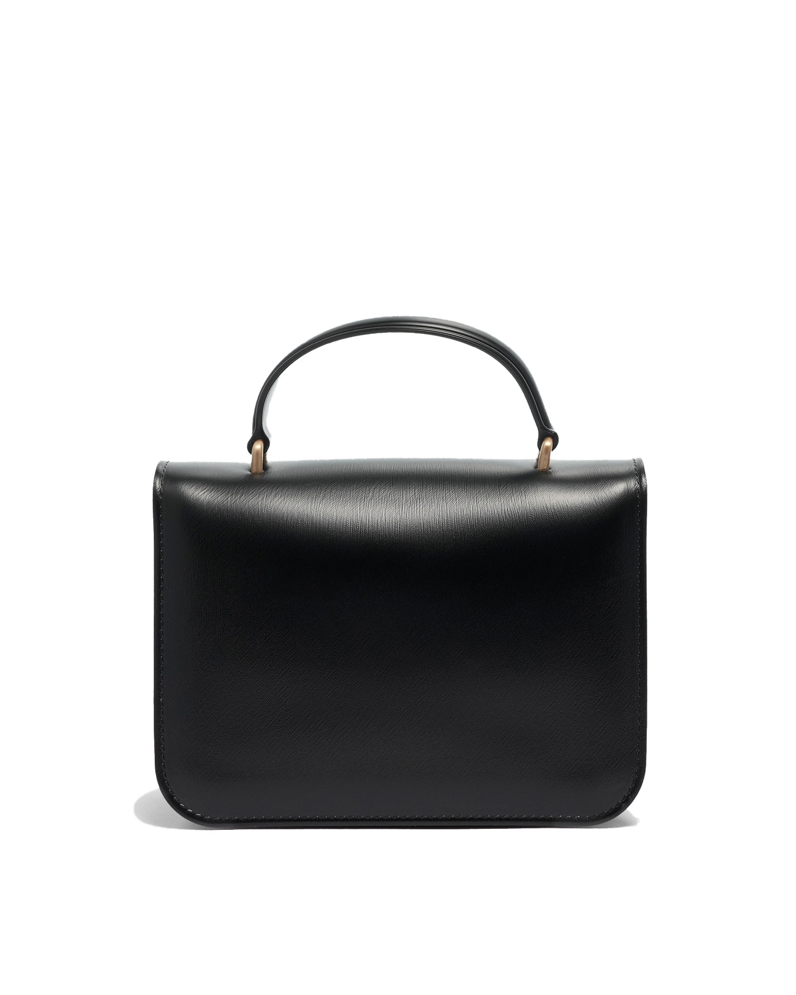 Borsa a mano da donna 100% Pvc FLAT EAR-BLACK + BRUSH GOLD Marc Ellis