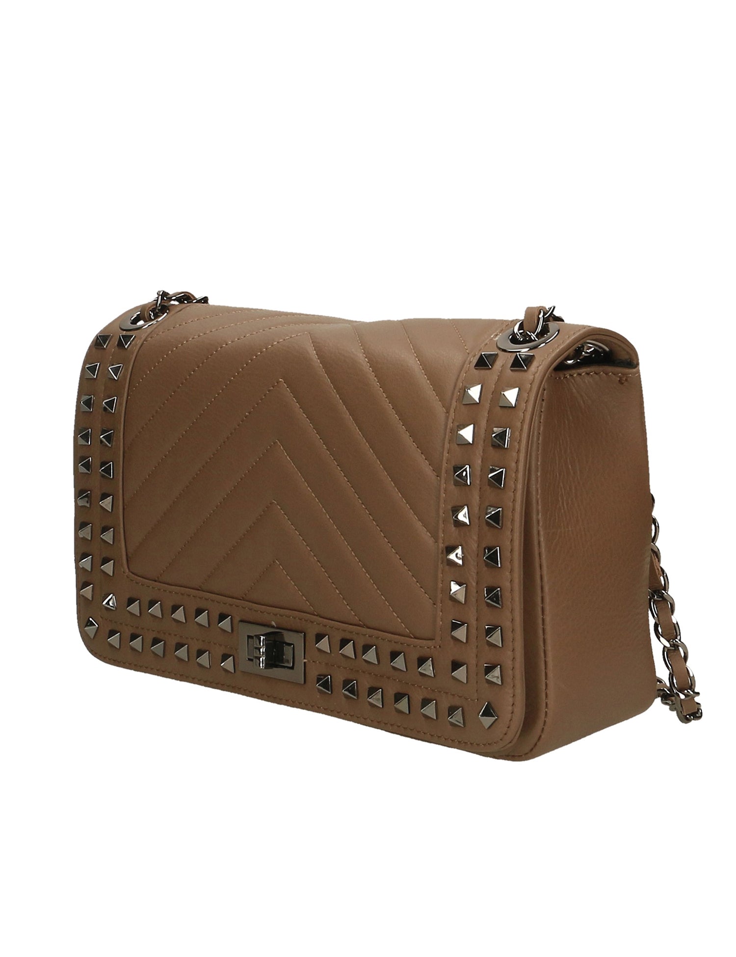 Bologna Borsa a spalla da donna Vera pelle 6590-TAUPE Gave Lux