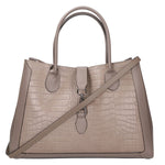 Aurora Borsa a mano da donna Vera pelle croco 05698-C40 TAUPE SCURO DARK TAUPE Gave Lux