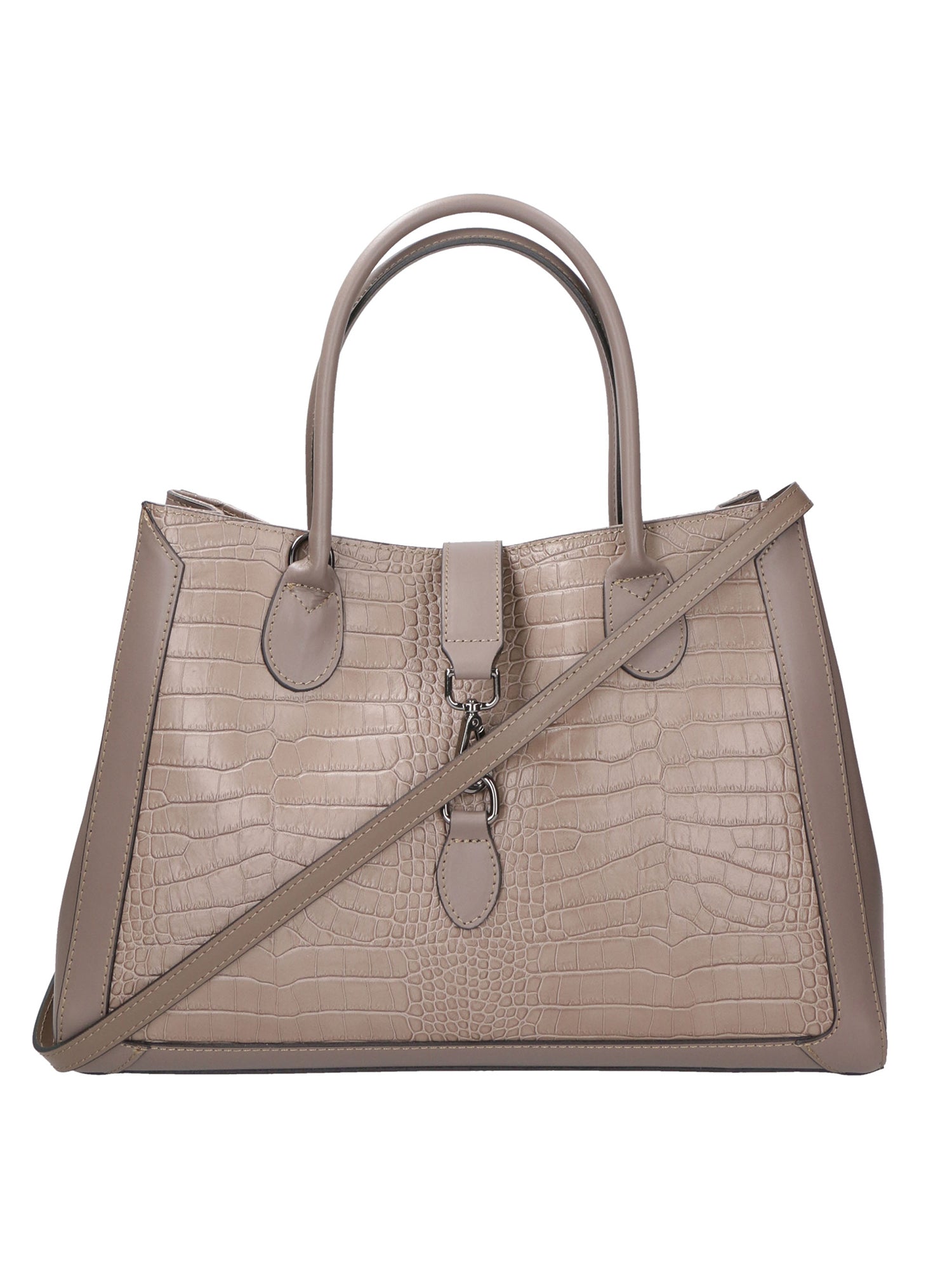 Aurora Borsa a mano da donna Vera pelle croco 05698-C40 TAUPE SCURO DARK TAUPE Gave Lux