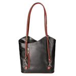 Fabiola Borsa a spalla da donna 100% pelle 9039-NERO MARRONE Gave Lux